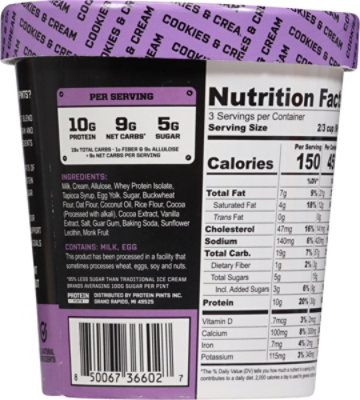 Protein Pints High Protein Cookies & Cream Ice Cream - 16 Oz - Image 5