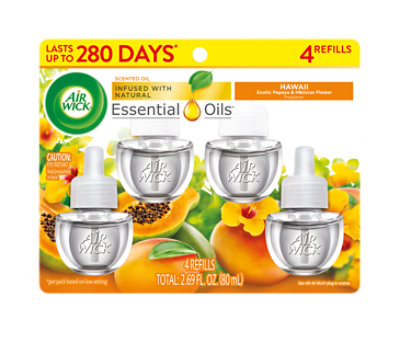 Air Wick Plug-In Scented Oil Refills, Hawaii Exotic Papaya & Hibiscus Flower - 4-.67 Fl. Oz. - Image 1