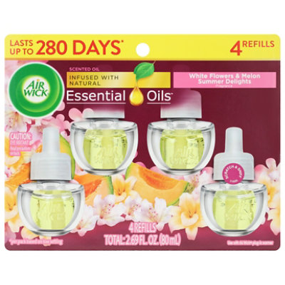 Air Wick Plug-In Scented Oil Refills, Summer Delights White Flowers, Melon & Vanilla - 4-.67 Fl. Oz. - Image 2