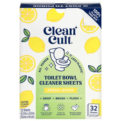 Clean Cult Foaming Toilet Bowl Cleaner Sheets, Fresh Lemon - 32 Ct. - 32 CT - Image 1