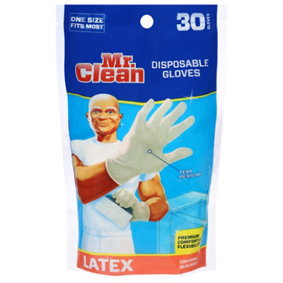 Mr. Clean Disposable Latex Gloves, One Size Fits All - 30 Ct. - 30 CT - Image 2