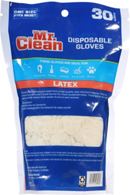 Mr. Clean Disposable Latex Gloves, One Size Fits All - 30 Ct. - 30 CT - Image 3