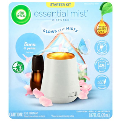 Air Wick Essential Mist Diffuser Starter Kit, Linen & Petals 1 Diffuser And 1 Refill - Each - Image 1