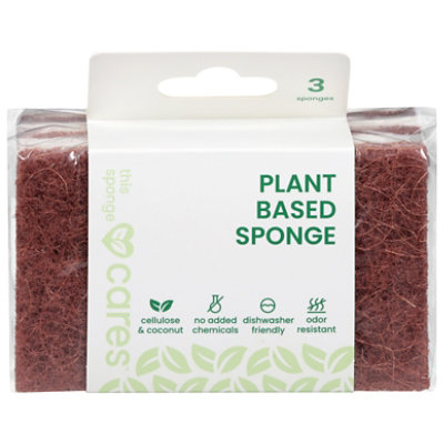 Cares Plant Based Brown Sponge - 3 Count - Image 1