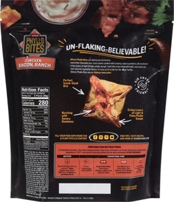Athens Phyllo Bite Chicken Bacon Ranch Phyllo Bite, Resealable Pouch 36 Count - 16.8 Oz - Image 5
