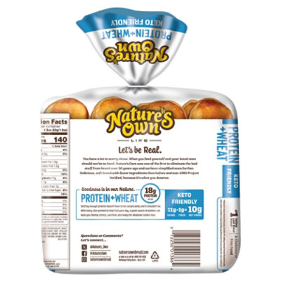 Nature's Own Wheat Plus Protien Hot Dog Buns Keto Friendly 8 Count - 15 OZ - Image 7