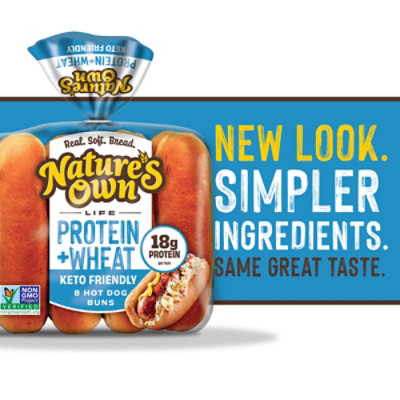 Nature's Own Wheat Plus Protien Hot Dog Buns Keto Friendly 8 Count - 15 OZ - Image 2