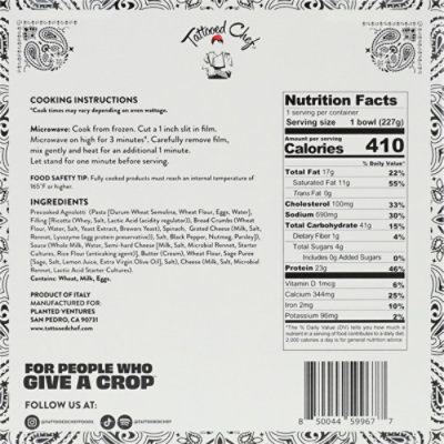 Tattooed Chef Brown Butter & Sage Agnolotti Bowl - 8 Oz - Image 5