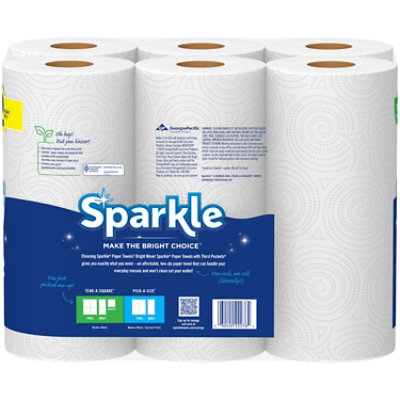 Sparkle Tear-a-square Paper Towels 6 Double Rolls - 6 RL - Image 4