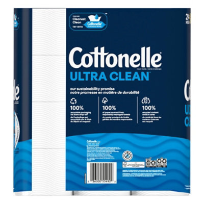 Cottonelle Ultra Clean Mega Toilet Paper Rolls 284 Sheets Per Roll - 24 Count - Image 8