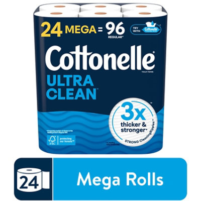 Cottonelle Ultra Clean Mega Toilet Paper Rolls 284 Sheets Per Roll - 24 Count - Image 1