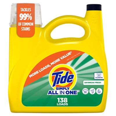 Tide Simply All In One Liquid Detergent Daybreak Fresh - 182 Fl. Oz. - Image 1