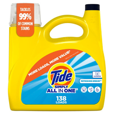 Tide Simply All In One Liquid Detergent Refreshing Breeze - 182 Fl. Oz. - Image 1