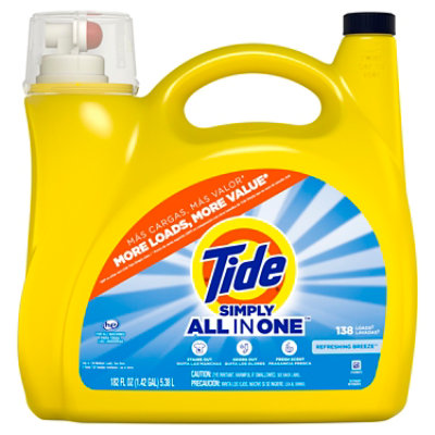 Tide Simply All In One Liquid Detergent Refreshing Breeze - 182 Fl. Oz. - Image 7