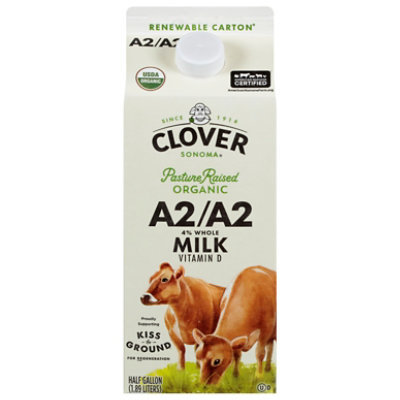 Clover Sonoma Pasture Raised Organic Milk A2 , Half Gallon, 64fz - HG - Image 3