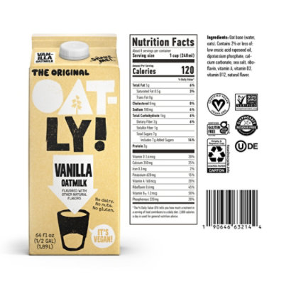 Oatly Vanilla Oatmilk  - 64 Fl. Oz. - Image 3