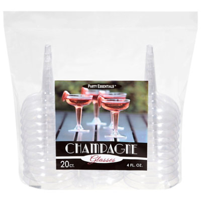 Party Essentials Champagne Plastic Glasses - 20 Count - Image 2