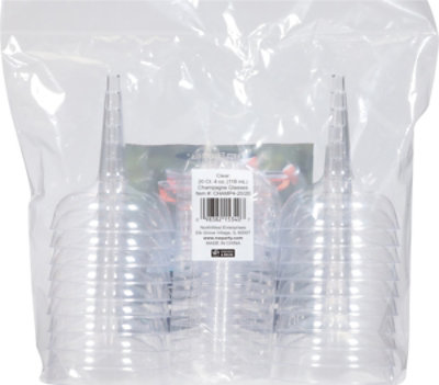 Party Essentials Champagne Plastic Glasses - 20 Count - Image 3