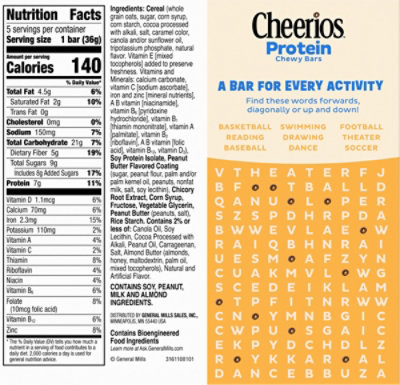 Cheerios Protein Peanut Butter Chocolate Cereal Bar 5 Count - 5 CT - Image 5
