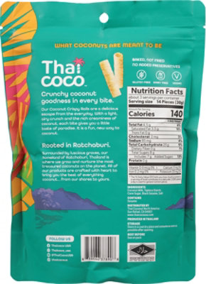 Thai Coco Crispy Rolls Coconut Original - 3.53 Oz - Image 5