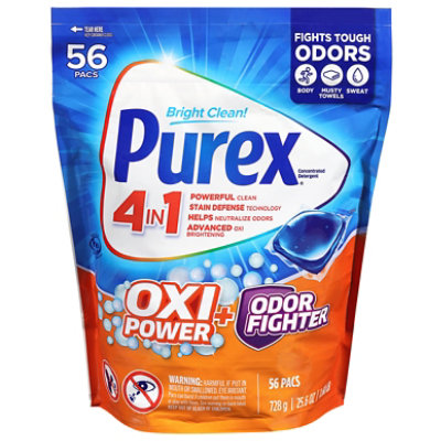 Purex 4 In 1 Oxi Power Odor Fighter Fresh Morning Burst Laundry Pacs - 56 Count - Image 1