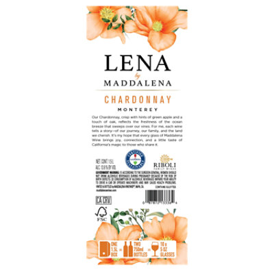 Lena by Maddalena Chardonnay Premium Boxed Wine - 1.5 Liter - Image 5
