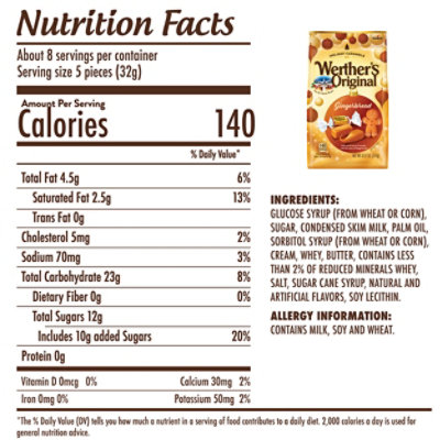 Werther's Holiday Caramels Gingerbread Bag - 8.57 Oz - Image 2