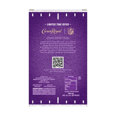 Crown Royal Deluxe W/ Nfl Bag 750ml - 750 ML - Image 4