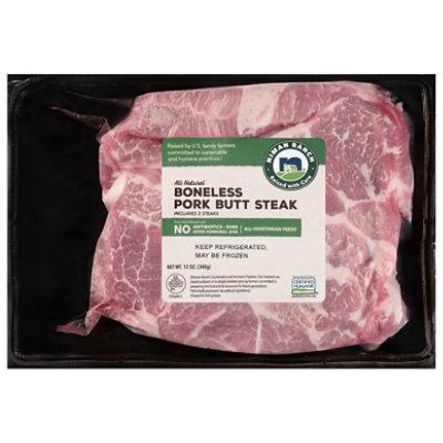 Niman Ranch Pork Boneless Butt Steak - 12 Oz - Image 1