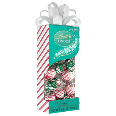 Lindt Lindor Holiday Assorted Peppermint Chocolate Candy Truffles Traditions Gift Box - 6.8 Oz - Image 1
