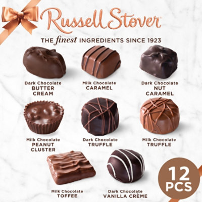 Russell Stover Christmas Assorted Milk & Dark Chocolate Candy Tree-Shaped Gift Box - 6.3 Oz - Image 2