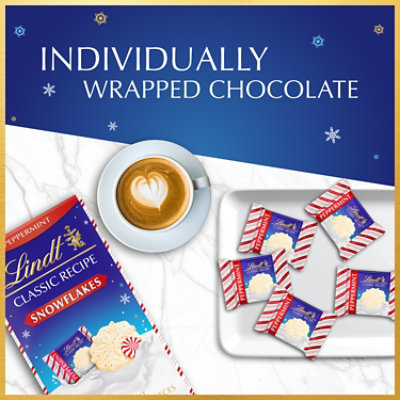 Lindt Classic Recipe Holiday Snowflakes Peppermint White Chocolate Candy Pieces Bag - 4.2 Oz - Image 5