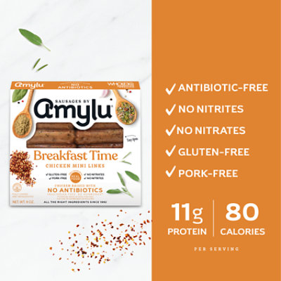 Amylu Foods Breakfast Time Chicken Mini Links - 9oz. - Image 2