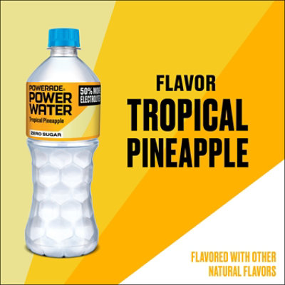 Power Water Tropical Pineapple Zero Sugar - 20 Fl. Oz. - Image 3