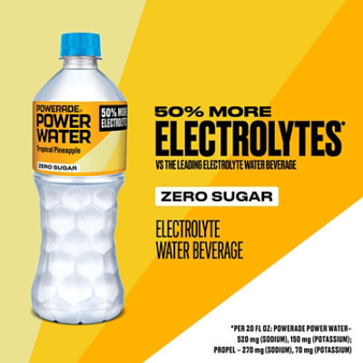 Power Water Tropical Pineapple Zero Sugar - 20 Fl. Oz. - Image 4