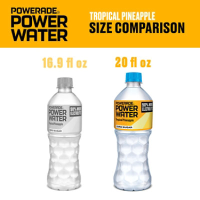 Power Water Tropical Pineapple Zero Sugar - 20 Fl. Oz. - Image 2