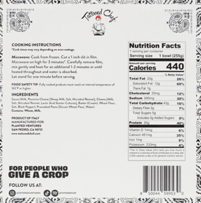 Tattooed Chef Cacio E Pepe Pasta Bowl 9oz - 9 OZ - Image 5