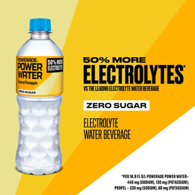 Power Water Tropical Pineapple Zero Sugar - 6-16.9 Fl. Oz. - Image 4