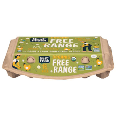 Nestfresh Organic Non GMO  Free Range Large Grade A Eggs - 18 Count - Image 1