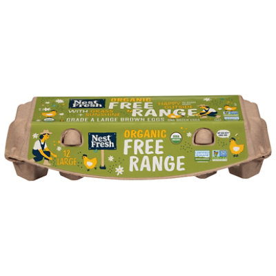 Nestfresh Organic Non Gmo Free Range Hfac Lg A Brown Eggs 12 Count - 12 CT - Image 1