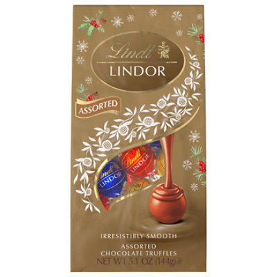 Lindt Lindor Holiday Assorted Chocolate Candy Truffles Bag - 5.1 Oz - Image 1