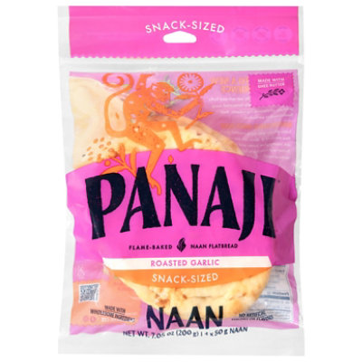 Panaji Roasted Garlic Snack Size Naan 4 Count - 7.04 Oz - Image 1