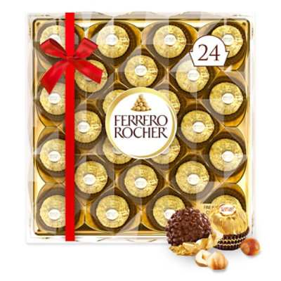 Ferrero Rocher Premium Hazelnut Milk Chocolate Holiday Gift Box 24 Count - 10.6 Oz - Image 1