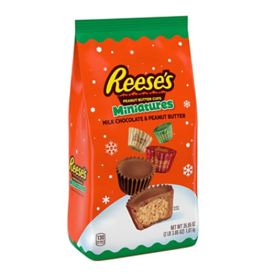 REESE'S Miniatures Milk Chocolate Peanut Butter Cups, Christmas Candy Bag - 35.65 Oz - Image 1