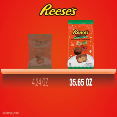 REESE'S Miniatures Milk Chocolate Peanut Butter Cups, Christmas Candy Bag - 35.65 Oz - Image 5