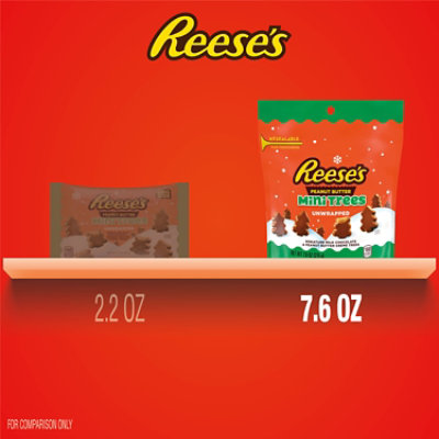 REESE'S Unwrapped Milk Chocolate Peanut Butter Creme Mini Trees Christmas Candy Bag - 7.6 Oz - Image 5