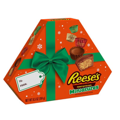 REESE'S Miniatures Milk Chocolate Peanut Butter Cups Christmas Candy Gift Box - 6.5 Oz - Image 1