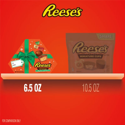 REESE'S Miniatures Milk Chocolate Peanut Butter Cups Christmas Candy Gift Box - 6.5 Oz - Image 5