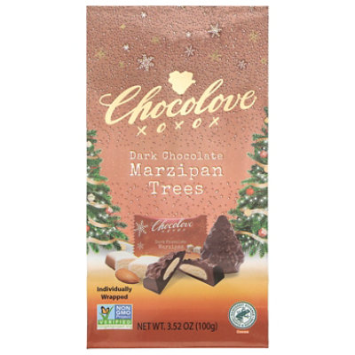 Chocolove Dark Chocolate Marzipan Trees Bag - 3.52 Oz - Image 1