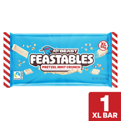 Feastables Pretzel Mint  XL Fudge Crunch Bar - 3.35 Oz - Image 1